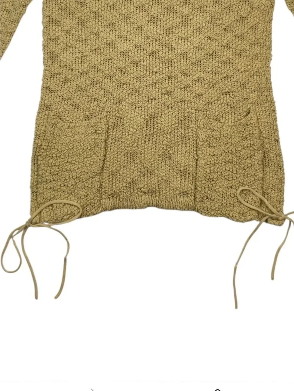 Free People FP Beach Crochet Sweater M Beige Long Sleeve